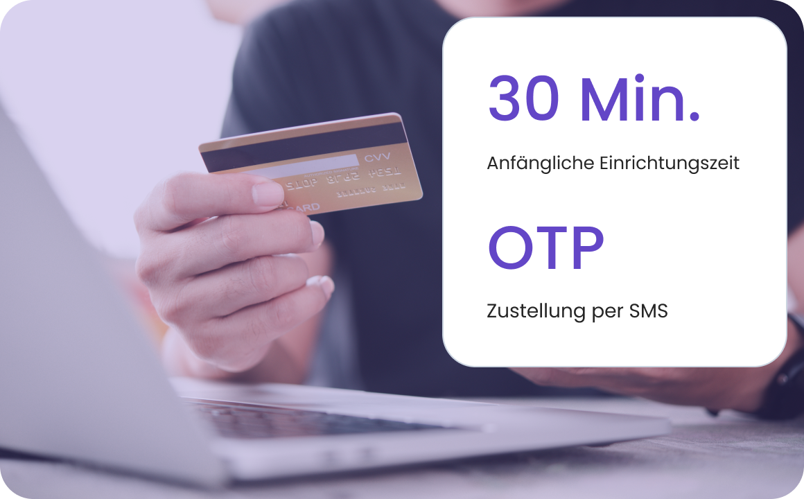 Kunde im E-Commerce nutzt OTP zur Transaktionsverifikation, unterstützt von TopMessage-API.