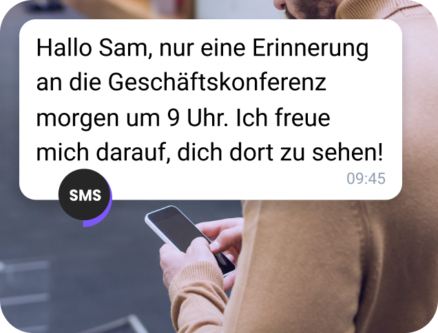 SMS-Vorschau mit Echtzeit-Ankunftsbenachrichtigung