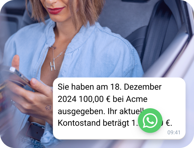 Monatlicher Kontoauszug als personalisierte WhatsApp-Nachricht