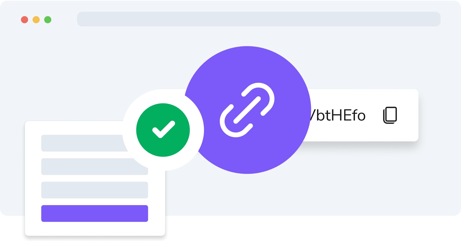Symbol des Partnerprogramms, das ein Dokument mit einem Häkchen und einem violetten Linksymbol zeigt, das verifizierte Empfehlungen darstellt.